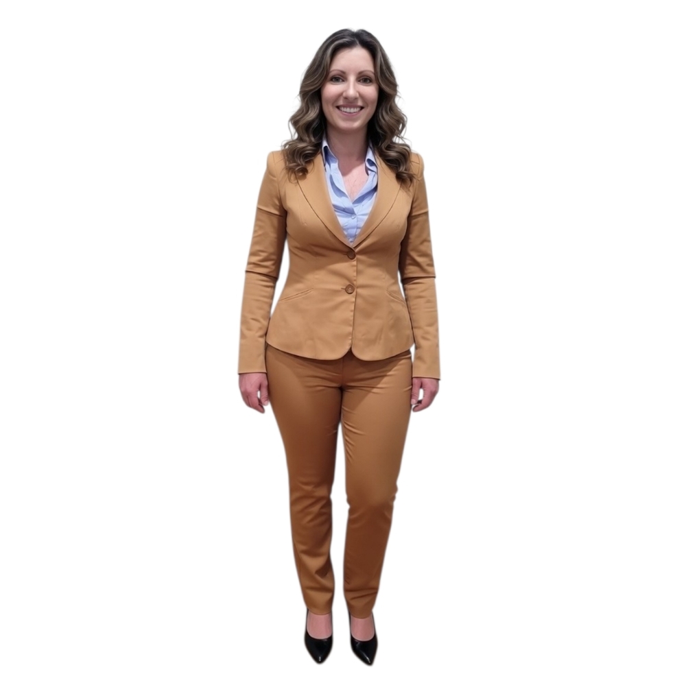 Forever 21 Tan Coord Matching Pant + Blazer Suit Set